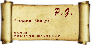 Propper Gergő névjegykártya